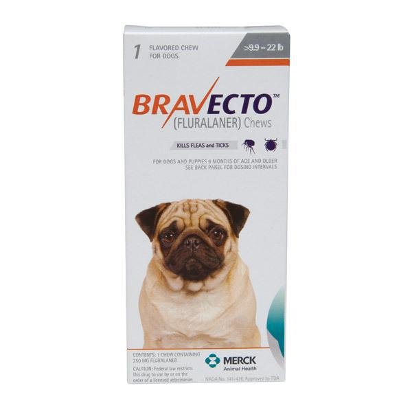 BRAVECTO DOG 250MG 4 5 10KG TABLET Treatment of tick and flea infestations in dogs GosVet