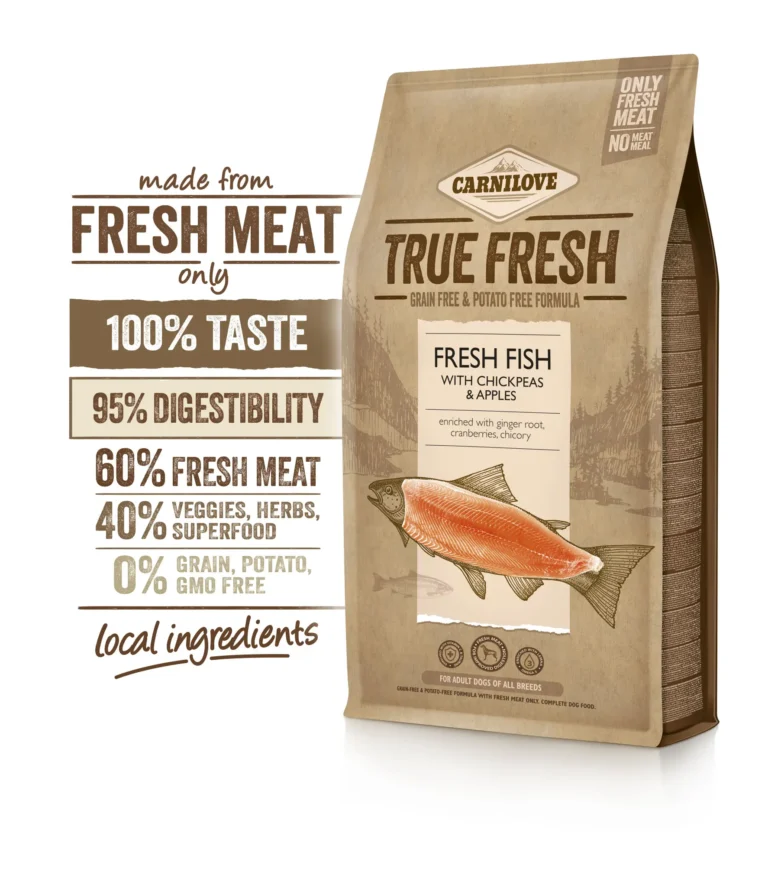 Pienso carnilove true fresh pescado para perros adultos 4kg - nutrición premium