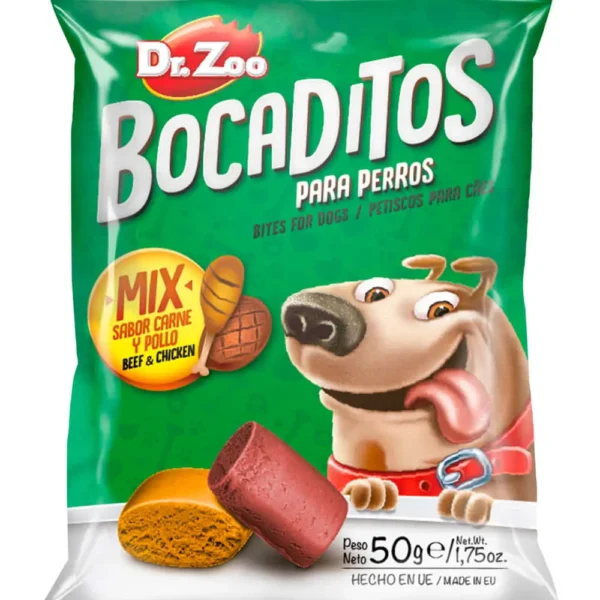 Bocaditos mix dr zoo 12x50gr: snacks saludables y deliciosos para perros