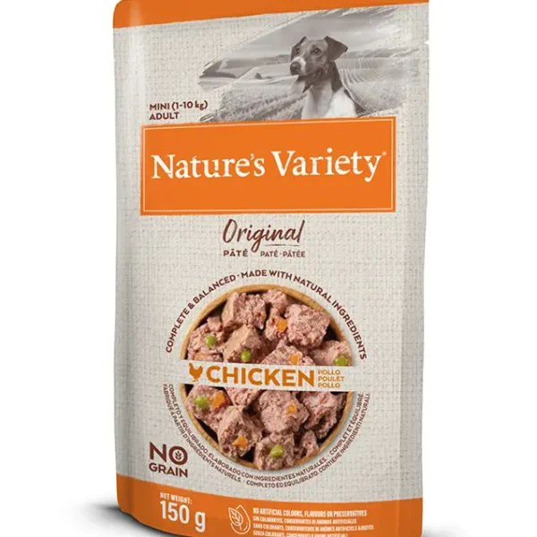Paté de pollo para perros adultos mini - nature's v original 8x150gr