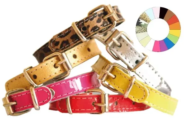 Elegante collar little charol vl para mascotas - talla 14-17 cm