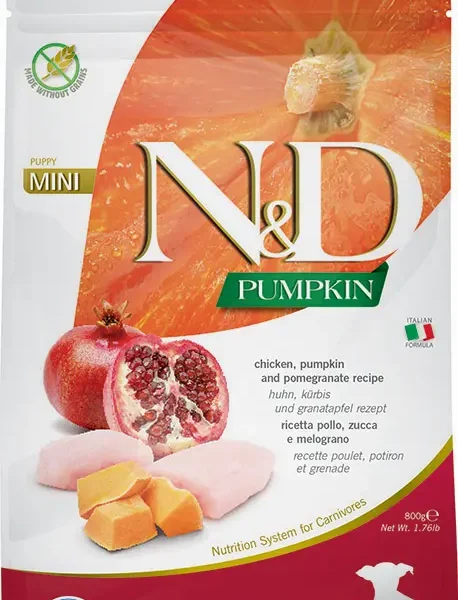 Alimento para cachorros mini farmina nd calabaza y pollo 800g