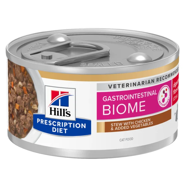 Hill's hpd feline gi biome stress - estofado de pollo y verduras 24x82g | comida húmeda saludable para gatos