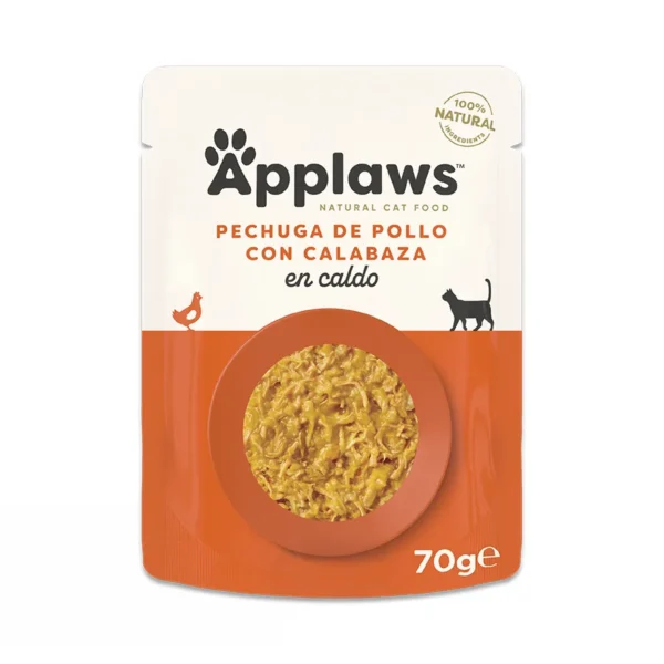 Applaws wet cat food with chicken and pumpkin - 12 x 70g pack, complete and balanced food