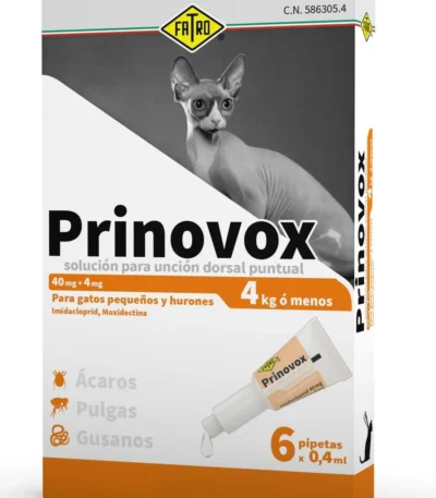 Prinovox gato 0-4kg 0,4ml 6pipetas