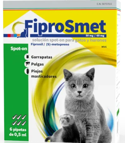 Fiprosmet gatos y hurones 6 pipetas 0,5ml