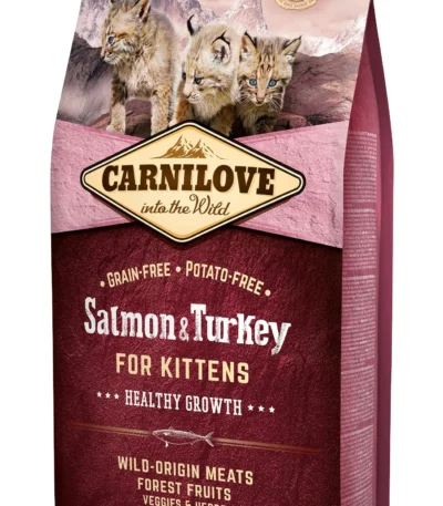 Pienso seco saludable para gatitos - carnilove feline kitten salmón y pavo 6kg