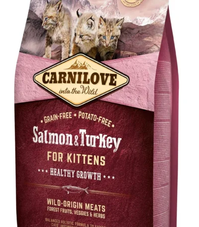 Pienso seco saludable para gatitos: carnilove feline kitten salmón y pavo 2kg