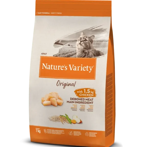 Nature's v original feline adult chicken 7kg - healthy dry food for cats