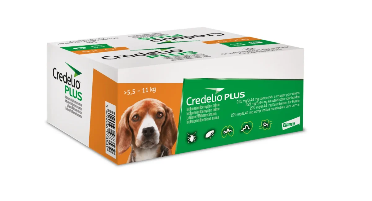 CREDELIO PLUS PERRO 225MG 5,5-11KG 18 Comprimidos – Antiparasitario Oral de Amplio Espectro, Pulgas, Garrapatas y Parásitos Internos