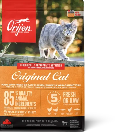 Orijen original cat 1.8kg: alimento seco rico en proteínas para gatos con pollo, pavo y pescado salvaje