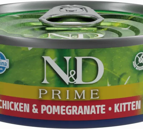 Farmina nd kitten prime pollo y granada - comida húmeda saludable para gatos, caja de 30x70g