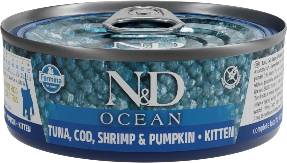 imagenes_producto2Fp2FPND0701392.webp Farmina nd kitten ocean wet cat food - tuna, cod, shrimp & pumpkin 30x70g
