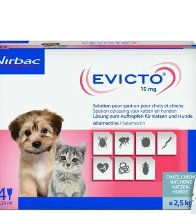 Evicto spot on perro gato <2,5kg 15mg 4pip