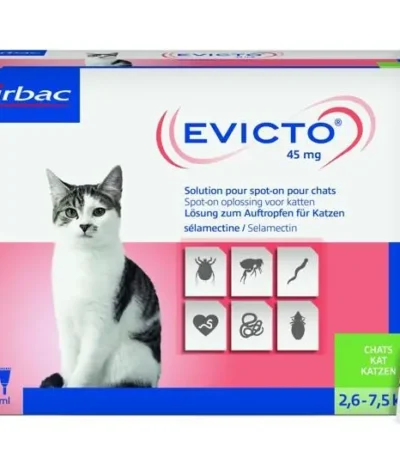 Evicto spot on gato 2,6-7,5kg 45mg 4pip