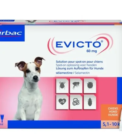 Evicto spot on perro 5,1-10kg 60mg 4pip